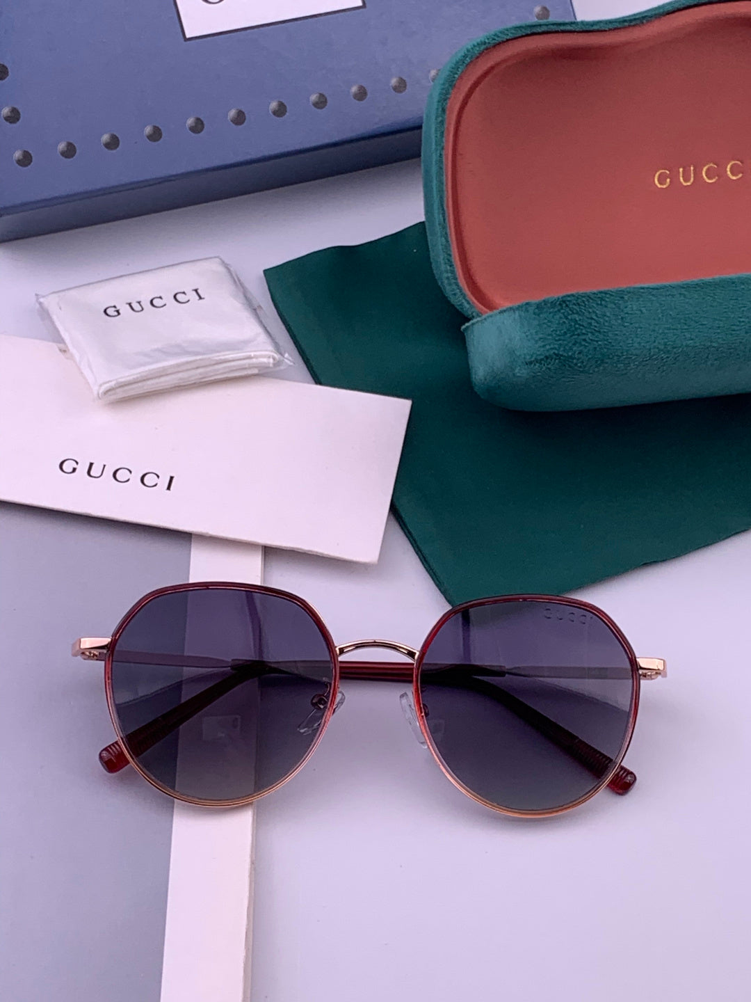 Gucci G2235 Polarized Round Brown Lens Sunglasses for Women - detail image 7
