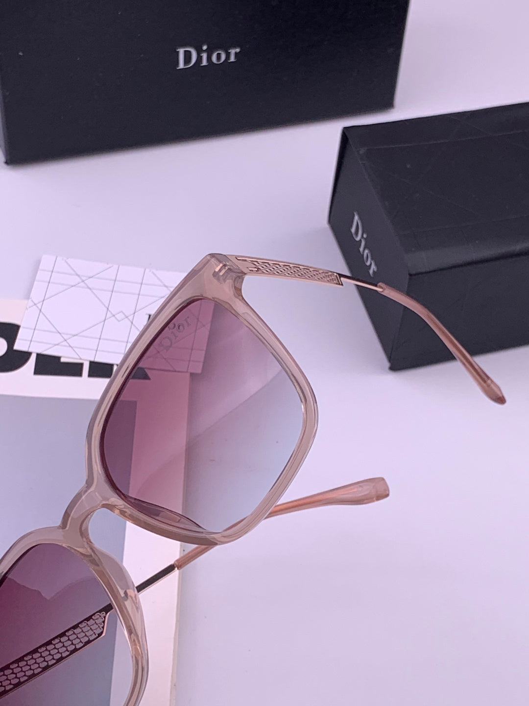 Dior CD35511 Polarized Square Brown Lens Sunglasses for Women - detail image 3