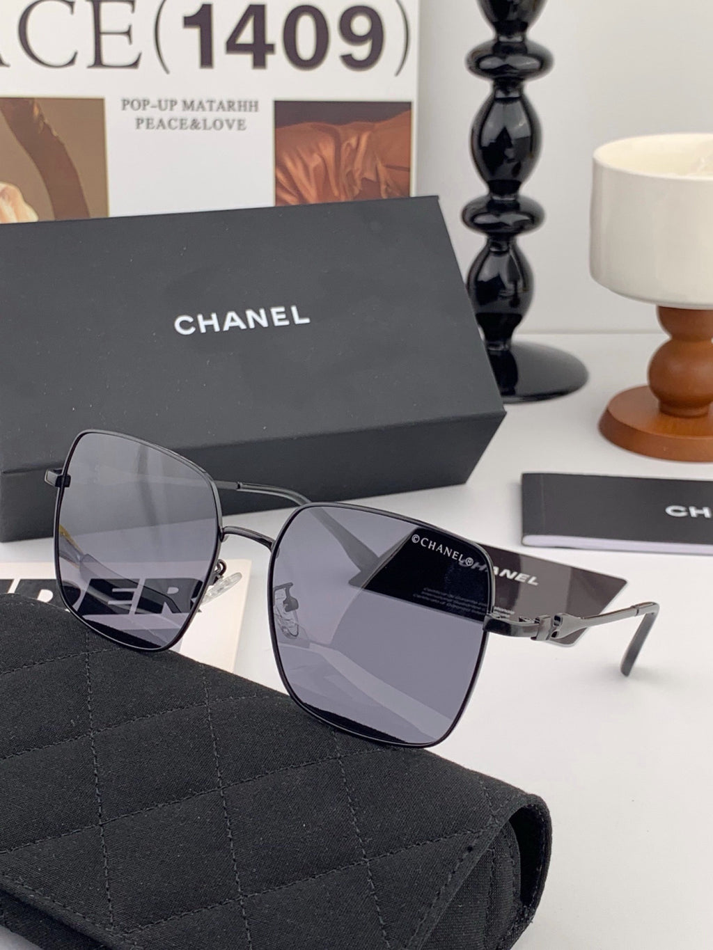 Chanel CH25813 Fashion Gold Lens Sunglasses for Men & Women - detail image 5