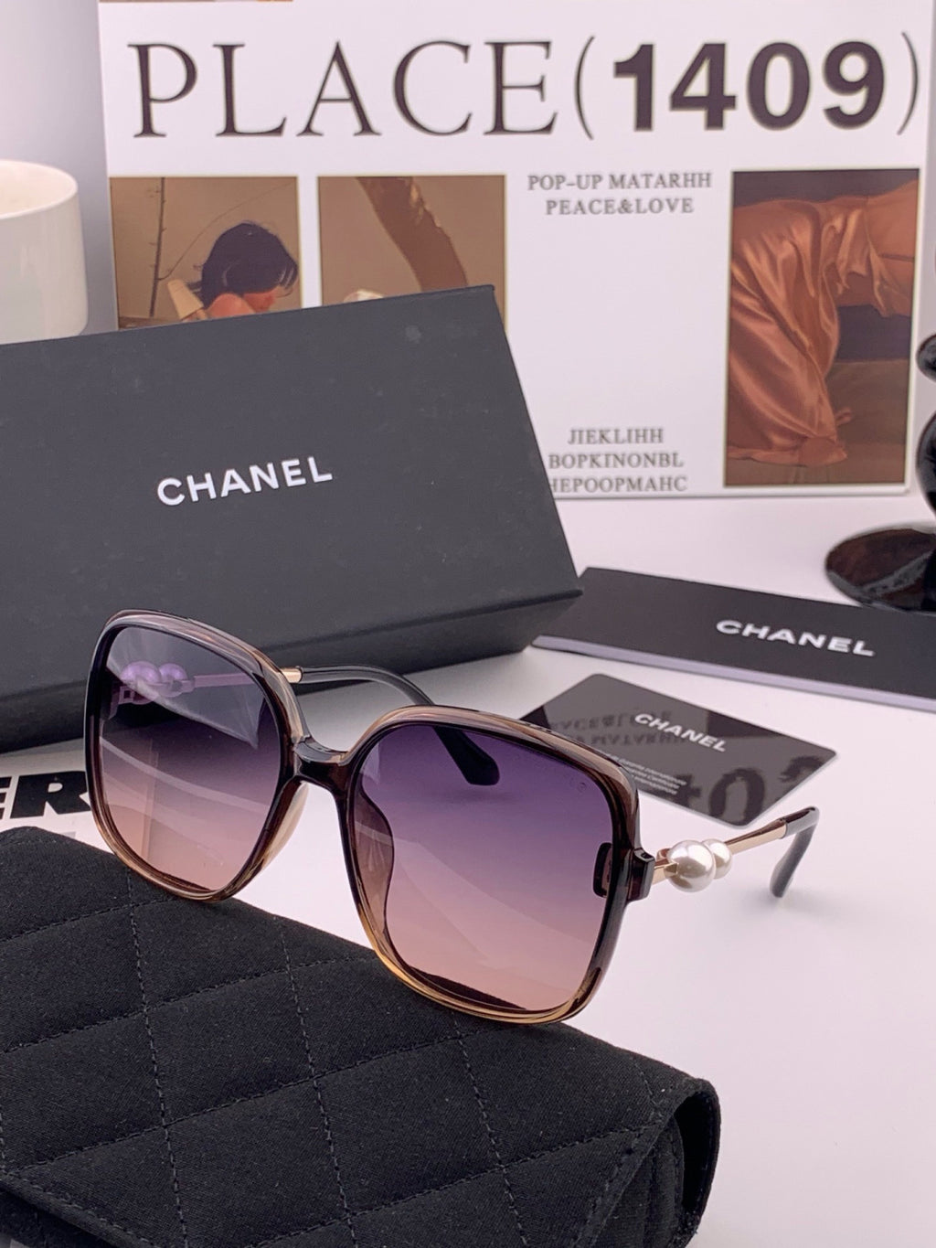 Chanel CH5786 Polarized Oversized Gray Lens Sunglasses for Men & Women - detail image 4