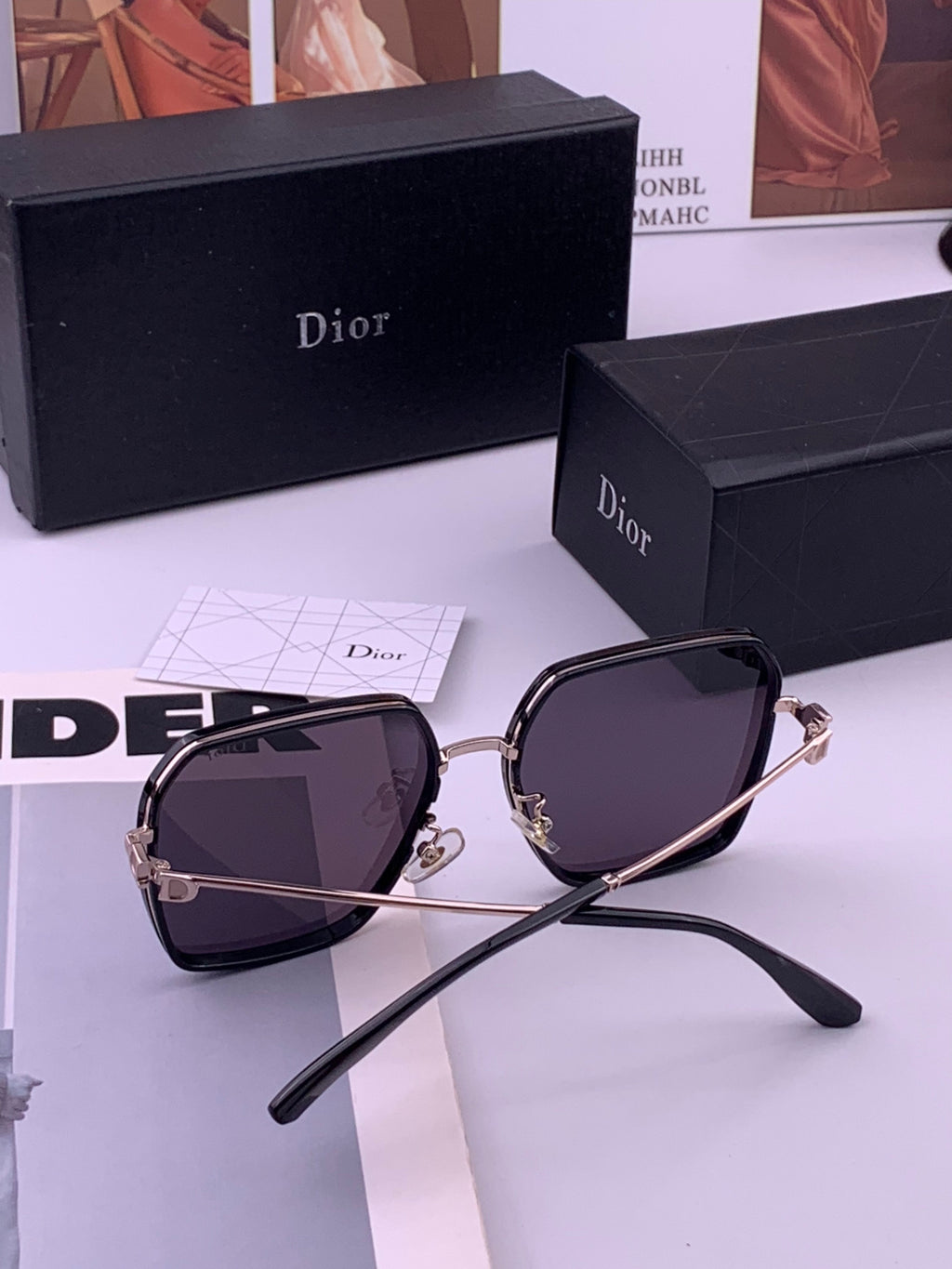 Dior D7635 Polarized Fashion Black Lens Sunglasses for Men & Women - detail image 7