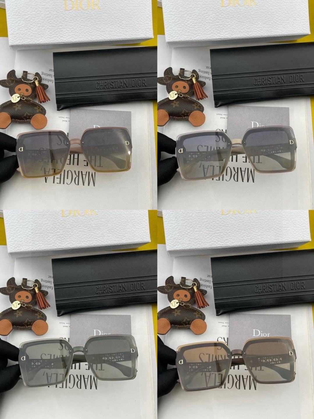 Dior CD4190 Square Gold Lens Sunglasses for Women - 486898 - detail image 6