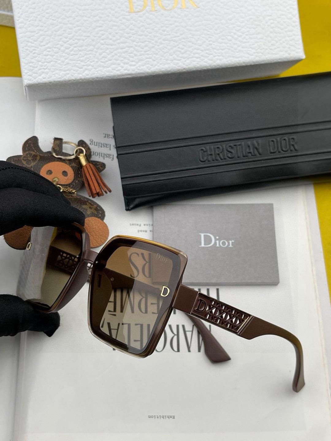 Dior CD4190 Square Gold Lens Sunglasses for Women - 486898