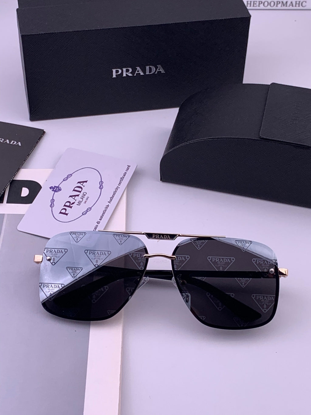 Prada Fashion Silver Lens Sunglasses for Men - detail image 7