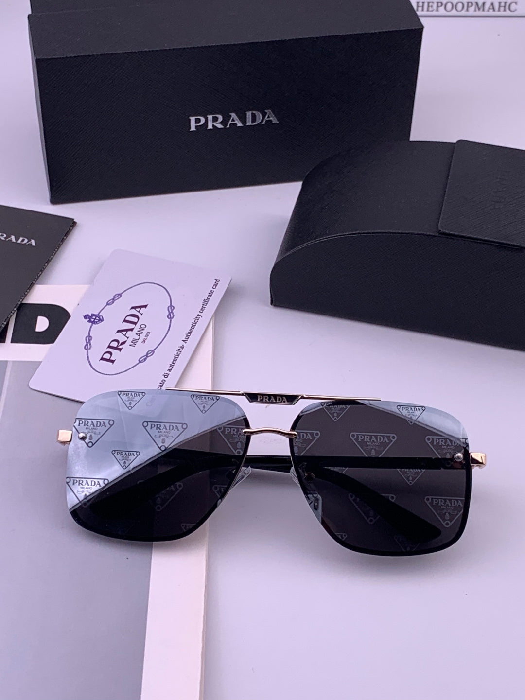 Prada Fashion Silver Lens Sunglasses for Men - detail image 7