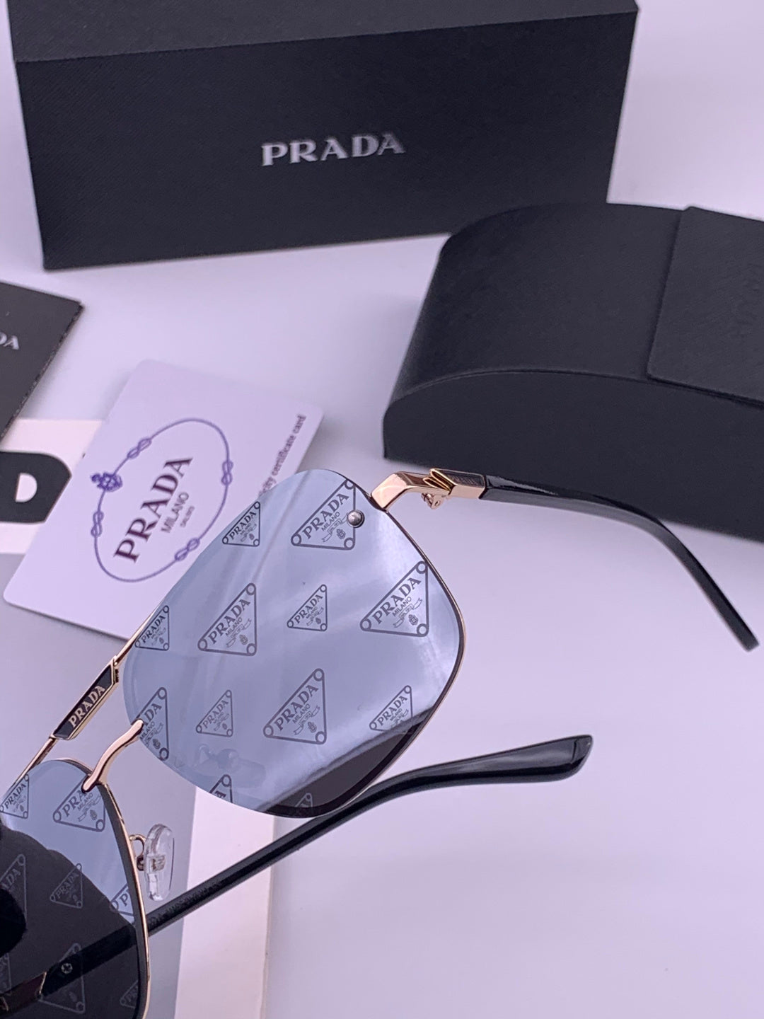 Prada Fashion Silver Lens Sunglasses for Men