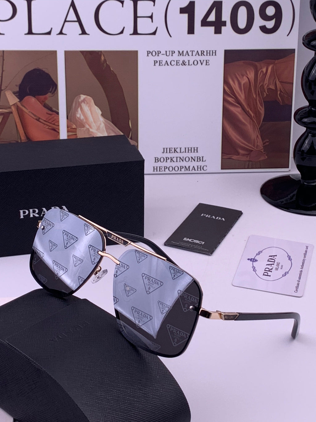 Prada Fashion Silver Lens Sunglasses for Men - detail image 2