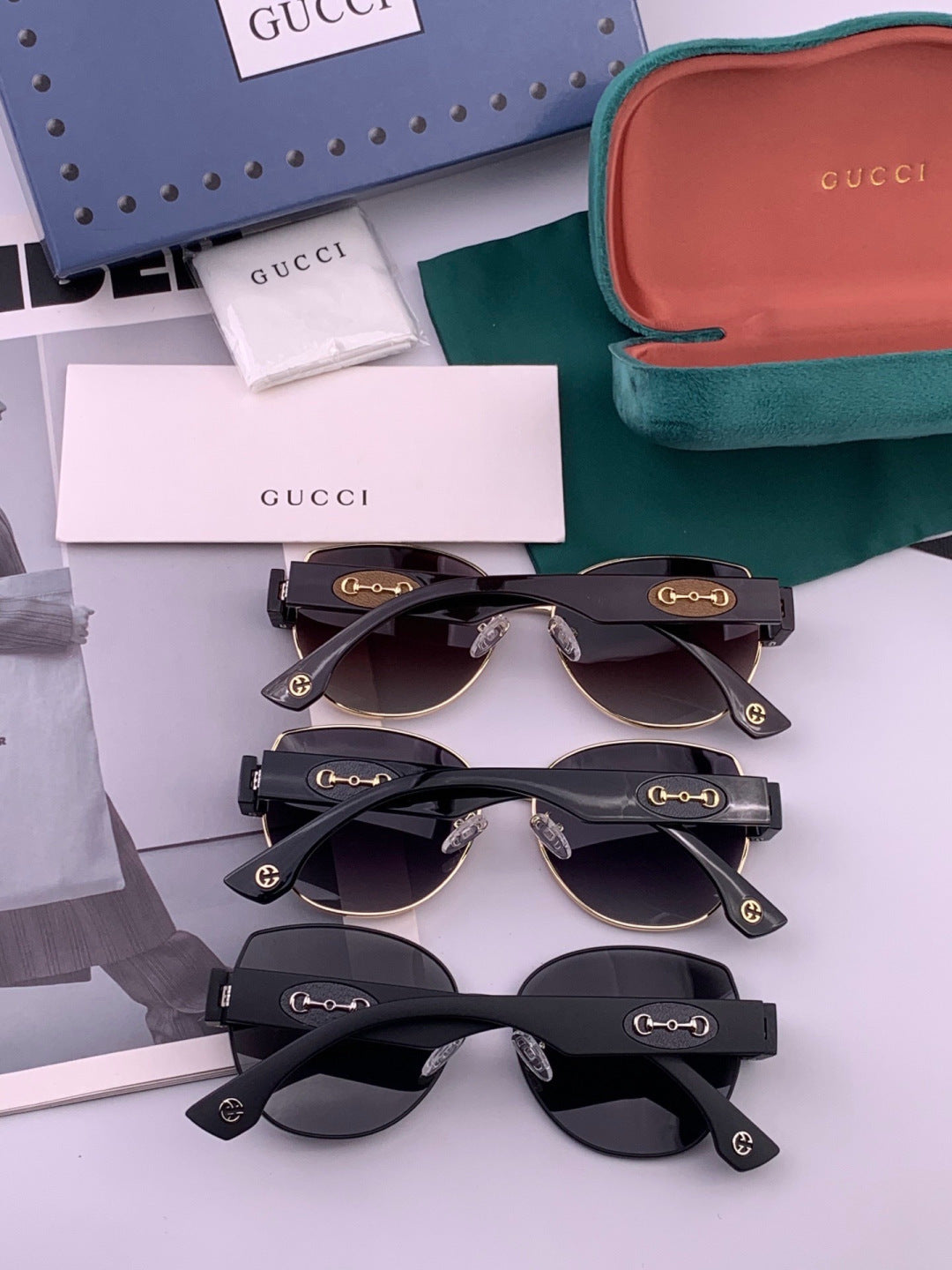 Gucci G1379 Metal Square Gold Lens Sunglasses for Men & Women - detail image 5