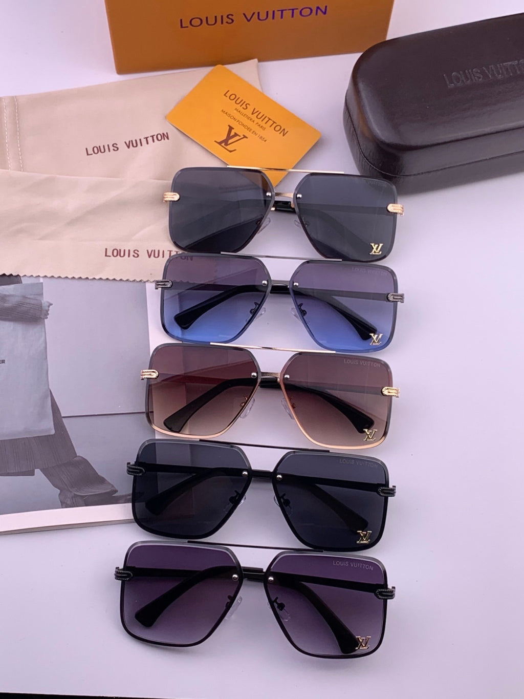 Louis Vuitton L91747 Aviator Orange Lens Sunglasses for Men & Women - detail image 7