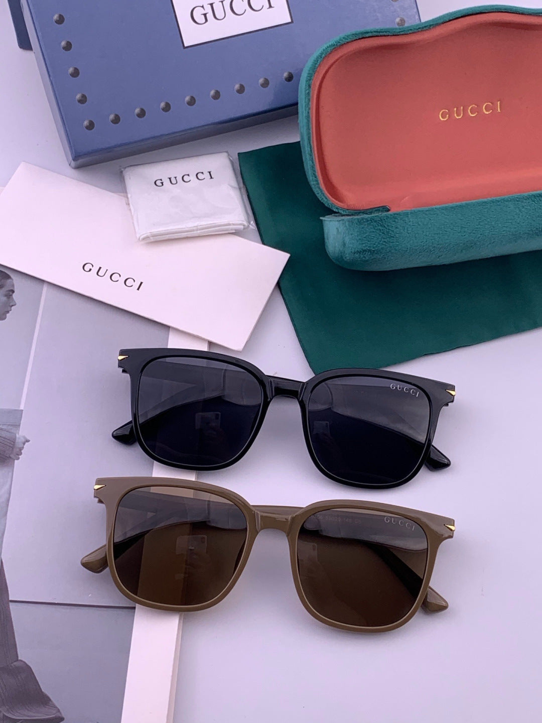 Gucci G62040 Polarized Square Black Lens Sunglasses for Men & Women - 493414 - detail image 8