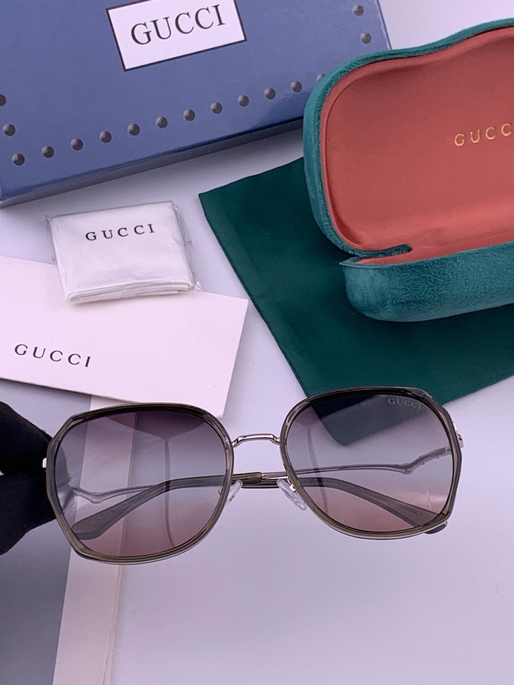 Gucci G6211 Polarized Square Brown Lens Sunglasses for Women