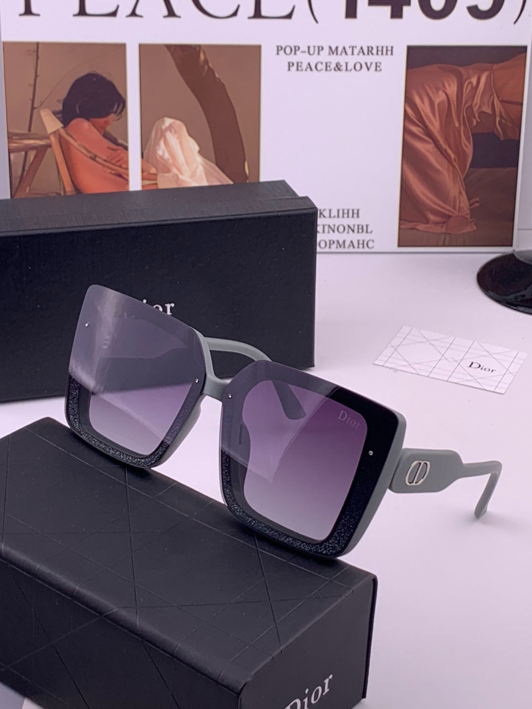 Dior D6227 Polarized Square Brown Lens Sunglasses for Men & Women - detail image 2