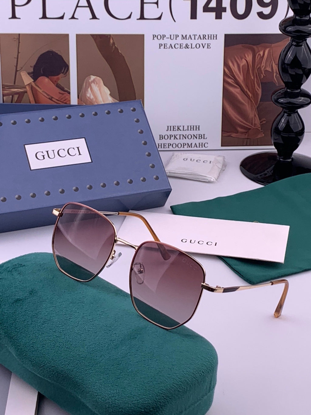 Gucci G9810 Polarized Oversized Black Lens Sunglasses for Men & Women - 493374 - detail image 2