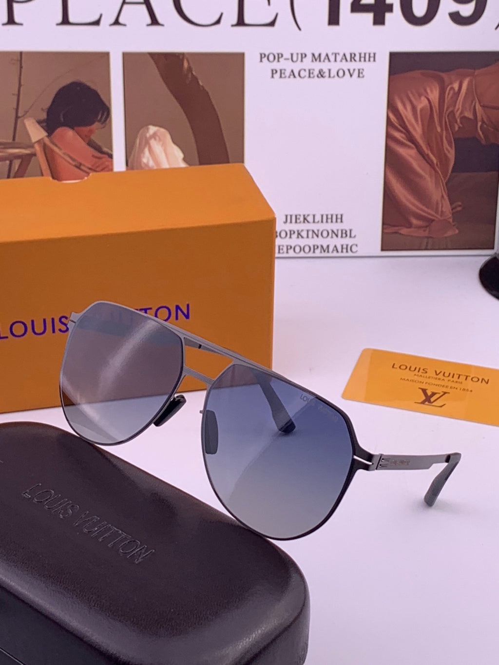 Louis Vuitton L712 Fashion Black Lens Sunglasses for Men & Women - detail image 2