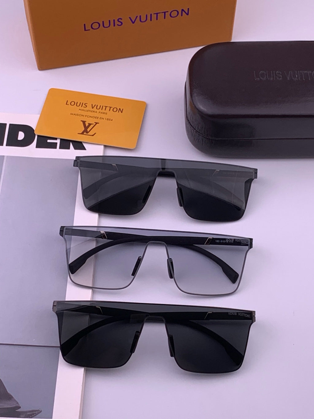 Louis Vuitton L016 Fashion Black Lens Sunglasses for Men & Women - detail image 7