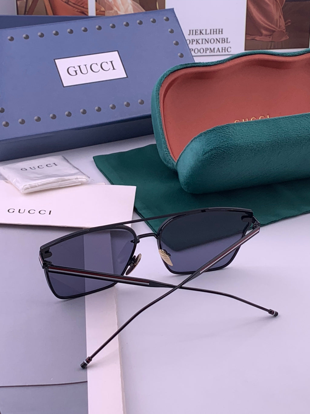 Gucci G152 Polarized Aviator Gold Lens Sunglasses for Men & Women - detail image 6