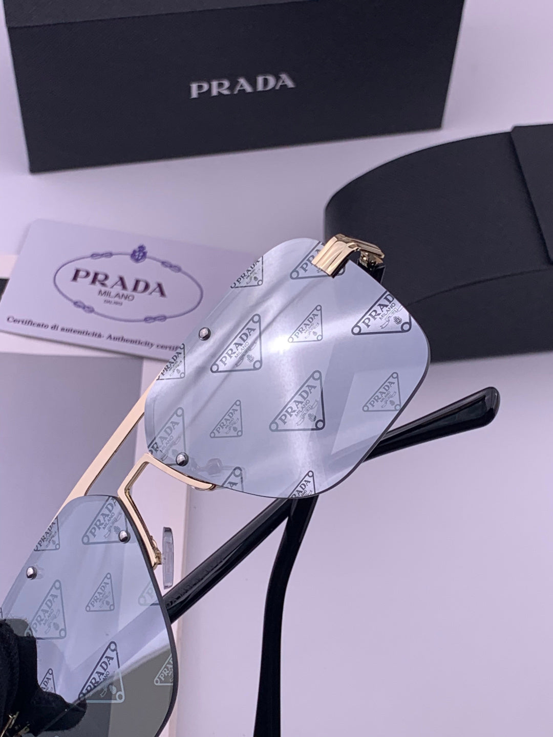 Prada Fashion Silver Lens Sunglasses for Men - 487022 - detail image 6
