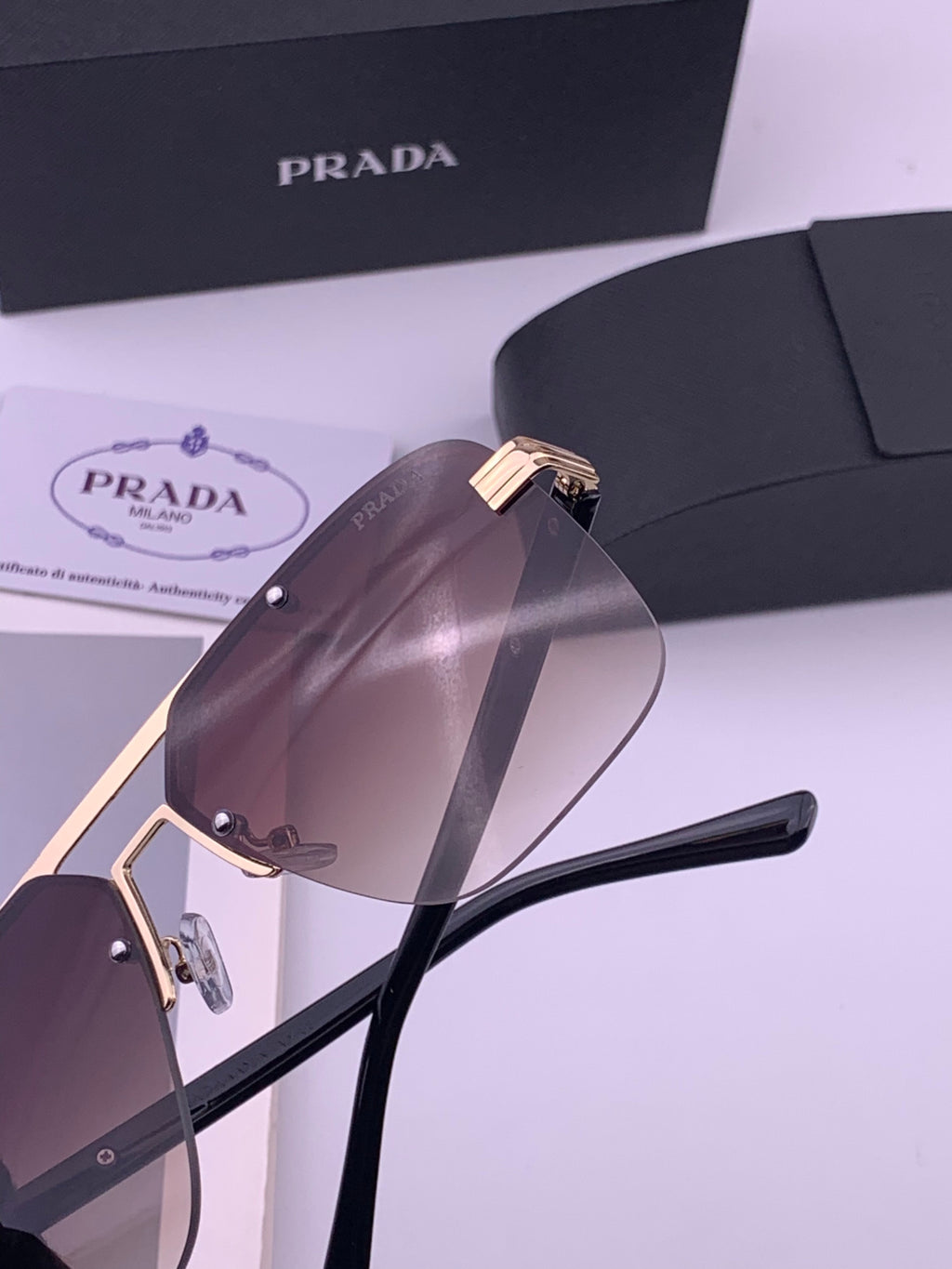 Prada Fashion Black Lens Sunglasses for Men - 487024 - detail image 4
