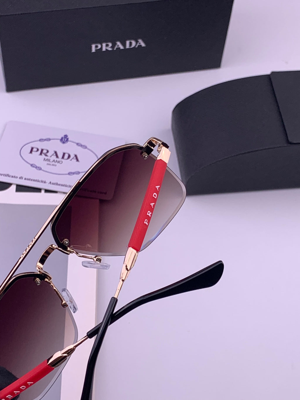 Prada Fashion Black Lens Sunglasses for Men - 487026 - detail image 6
