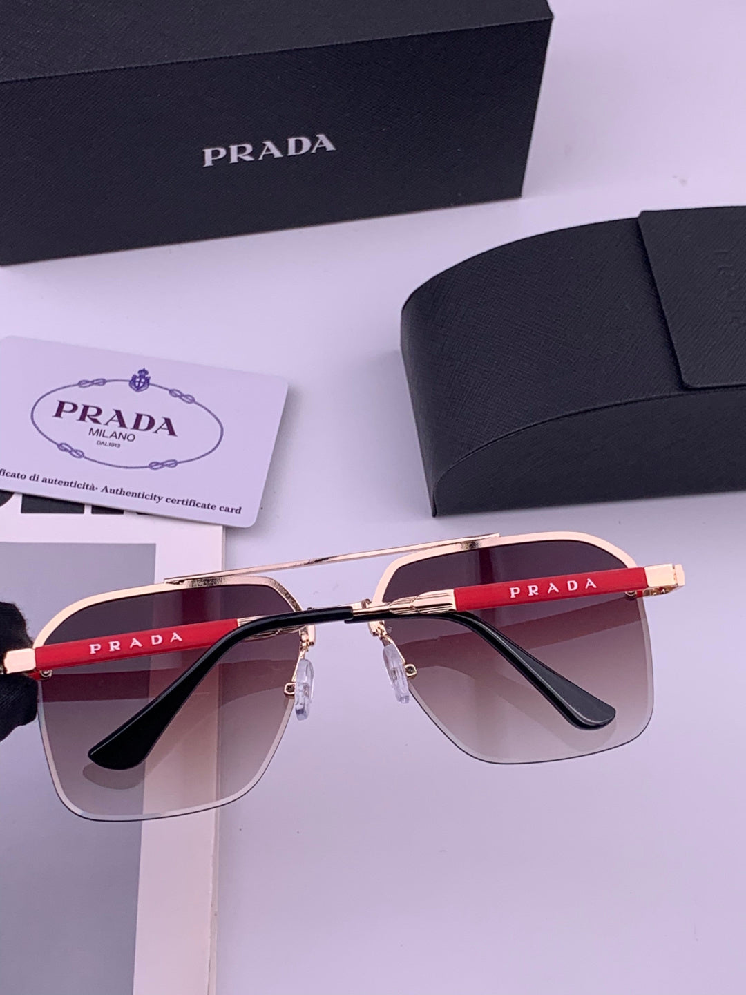 Prada Fashion Black Lens Sunglasses for Men - 487026 - detail image 5