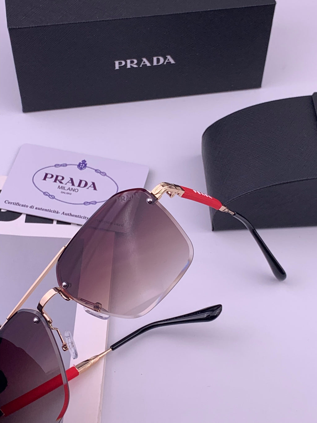 Prada Fashion Black Lens Sunglasses for Men - 487026 - detail image 3
