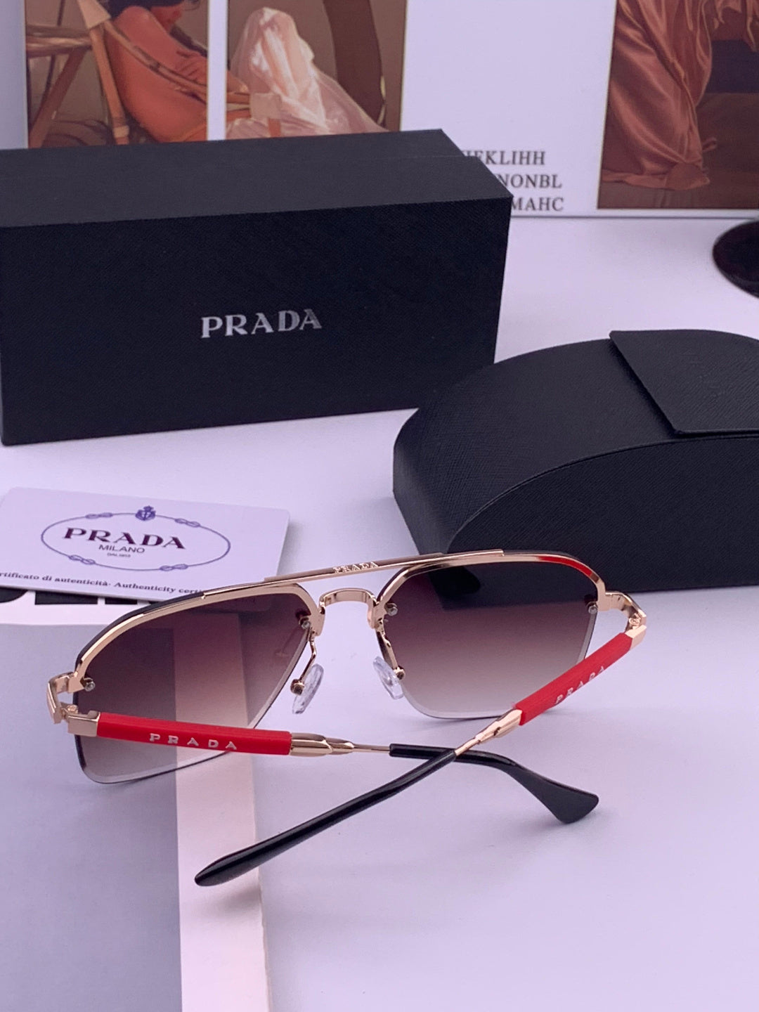 Prada Fashion Black Lens Sunglasses for Men - 487026 - detail image 7