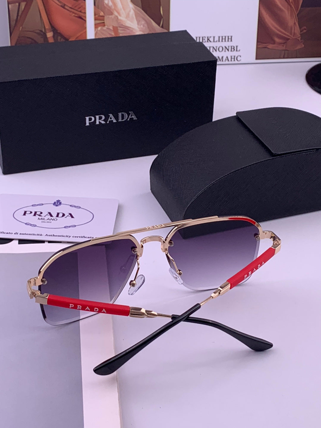 Prada Fashion Purple Lens Sunglasses for Men - 487027 - detail image 7