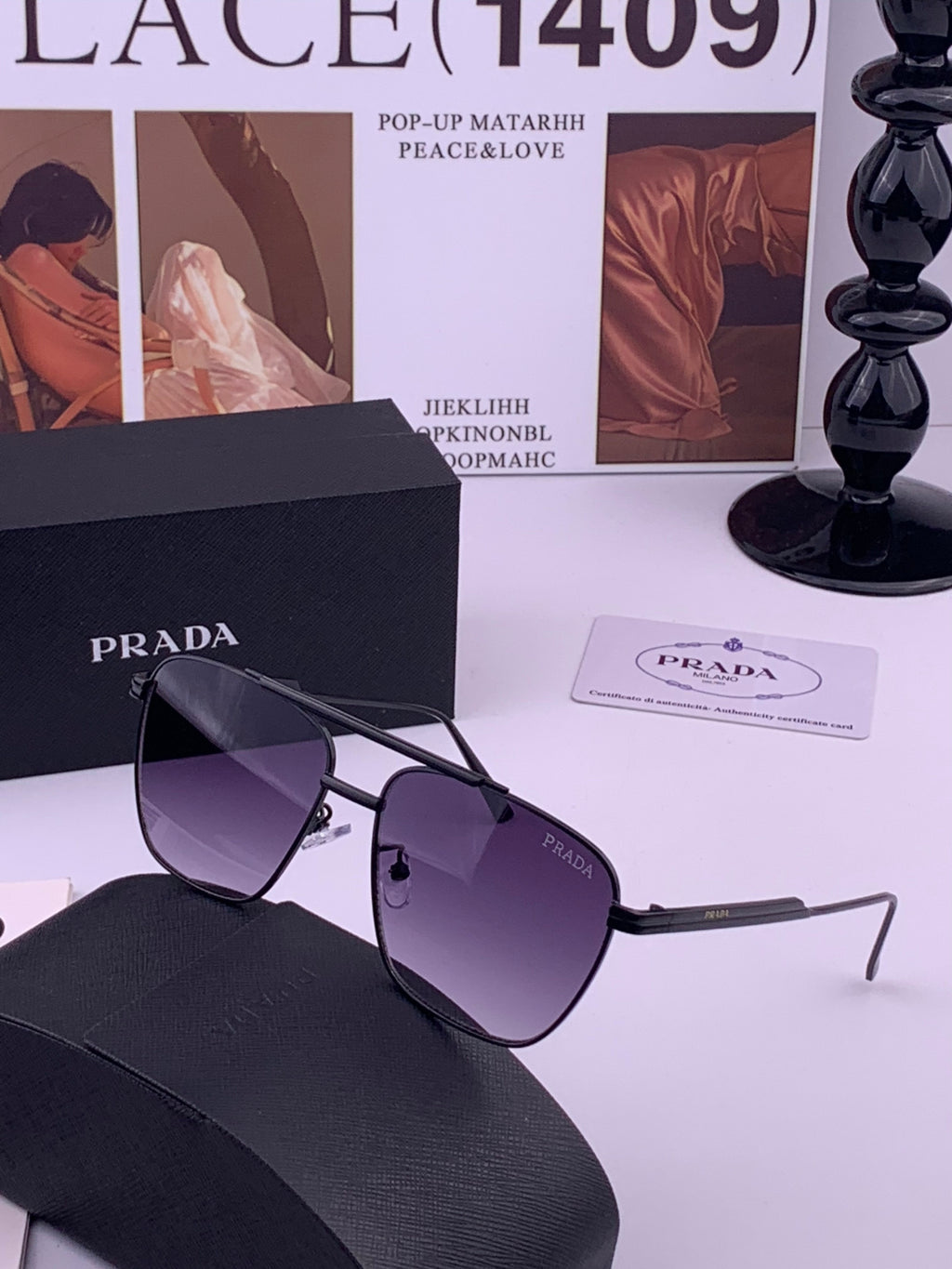 Prada Fashion Purple Lens Sunglasses for Men