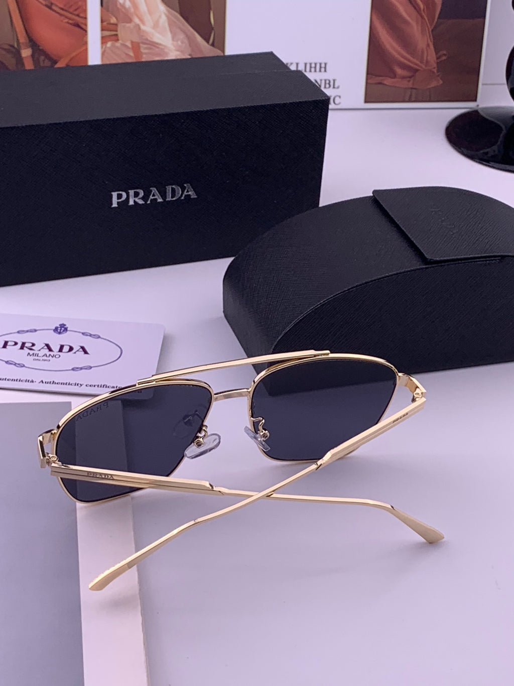 Prada Fashion Black Lens Sunglasses for Men - 487029 - detail image 5
