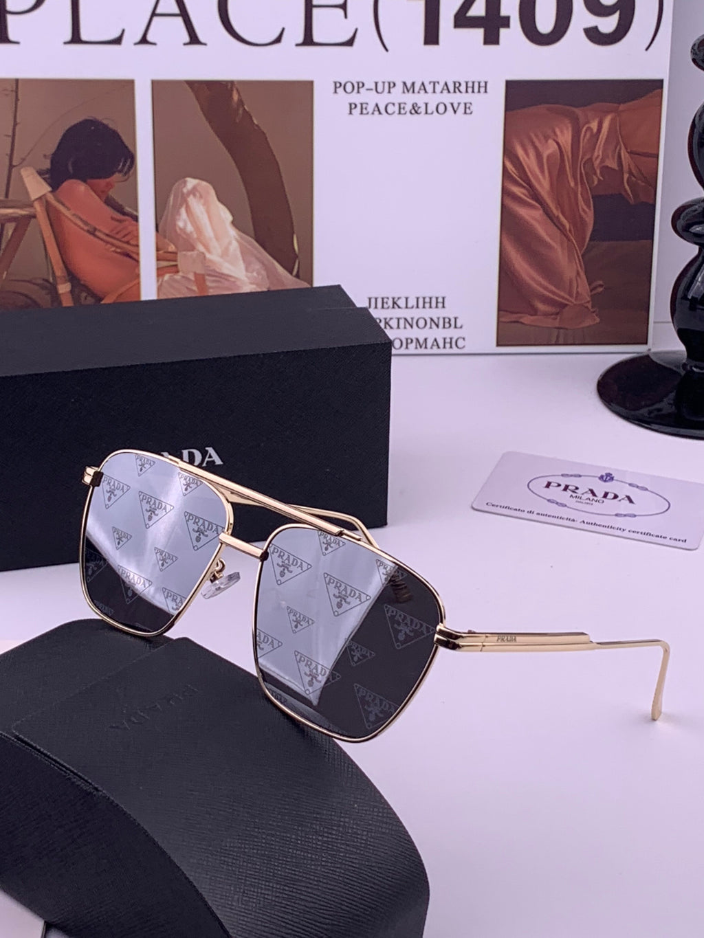 Prada Fashion Silver Lens Sunglasses for Men - 487030 - detail image 2