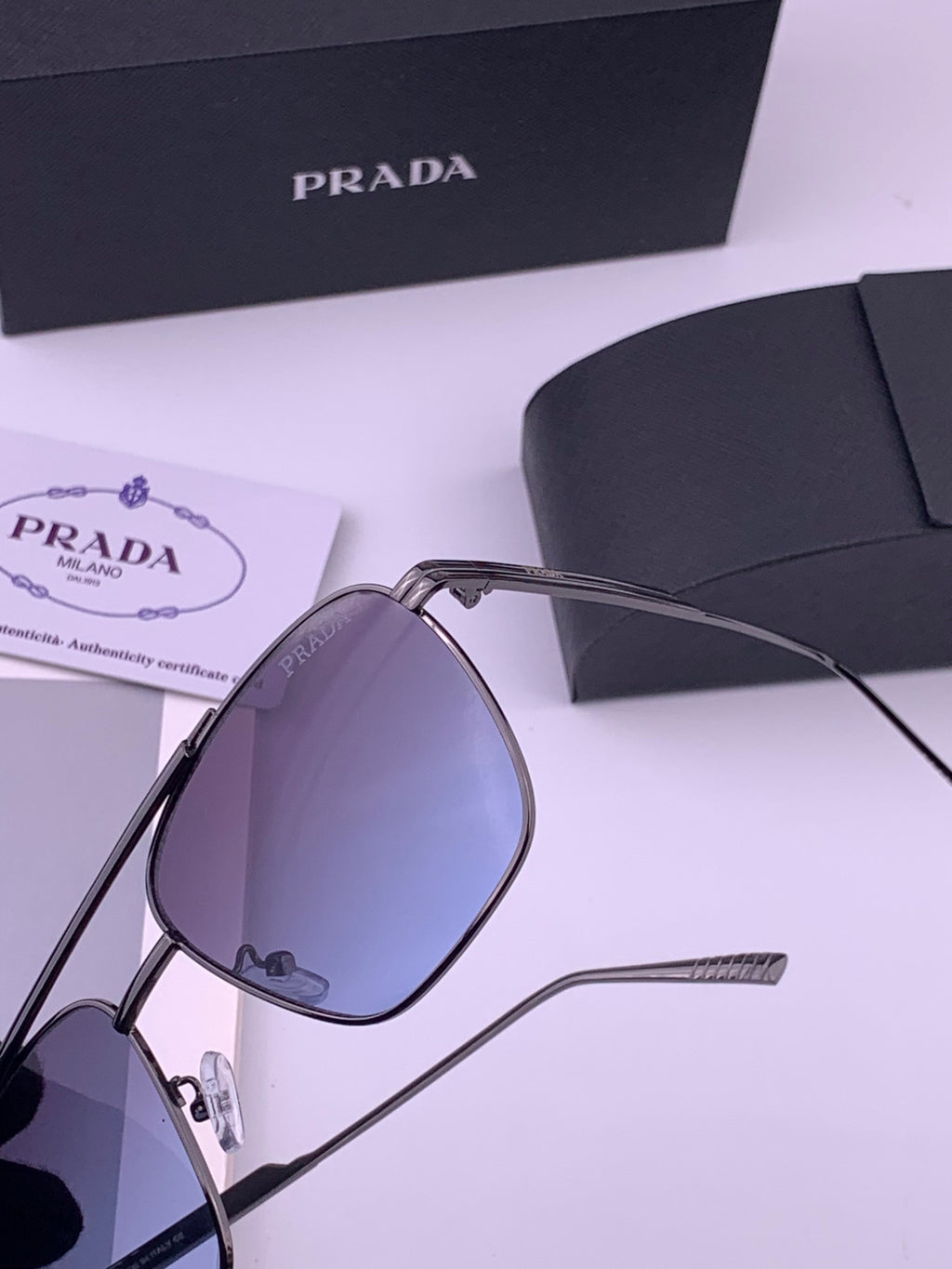 Prada Fashion Blue Lens Sunglasses for Men - 487031 - detail image 5