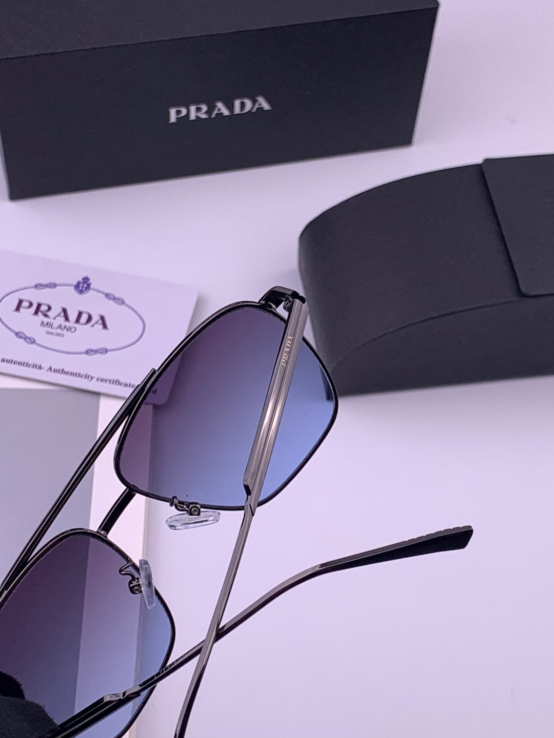 Prada Fashion Blue Lens Sunglasses for Men - 487031 - detail image 3