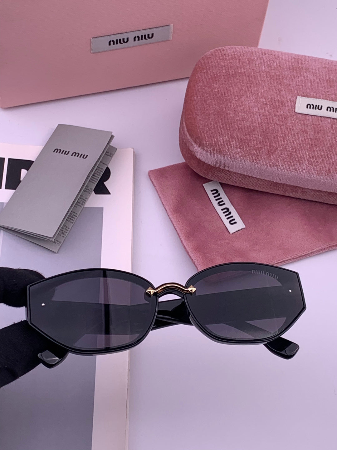 Miu Miu M7350 Fashion Black Lens Sunglasses for Men & Women - 487557
