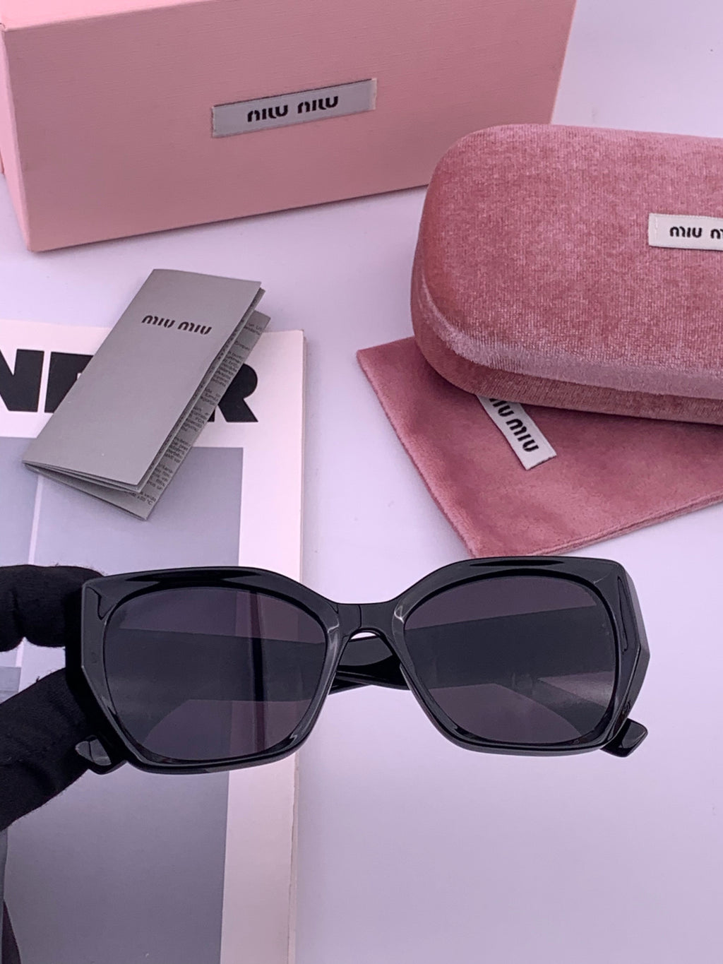 Miu Miu M1310 Fashion Black Lens Sunglasses for Men & Women