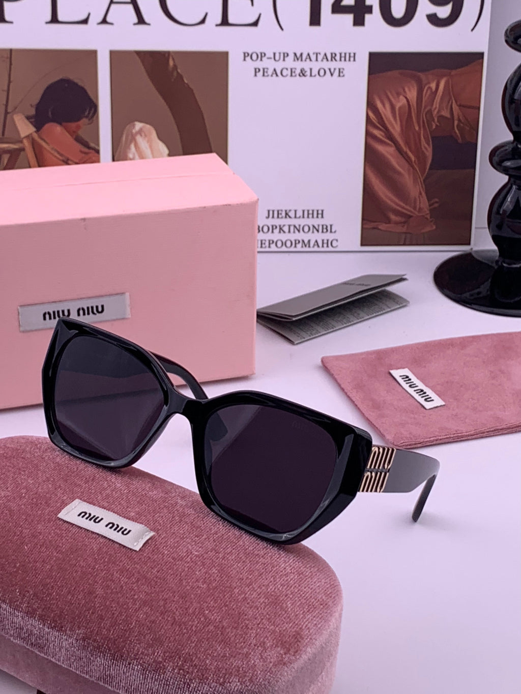 Miu Miu M1310 Fashion Black Lens Sunglasses for Men & Women - detail image 2
