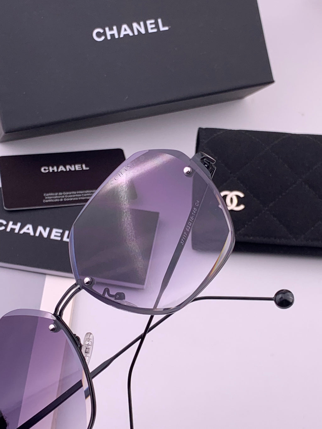 Chanel CH33711 Lightweight Rimless Gold Lens Sunglasses for Women - 486630 - detail image 5