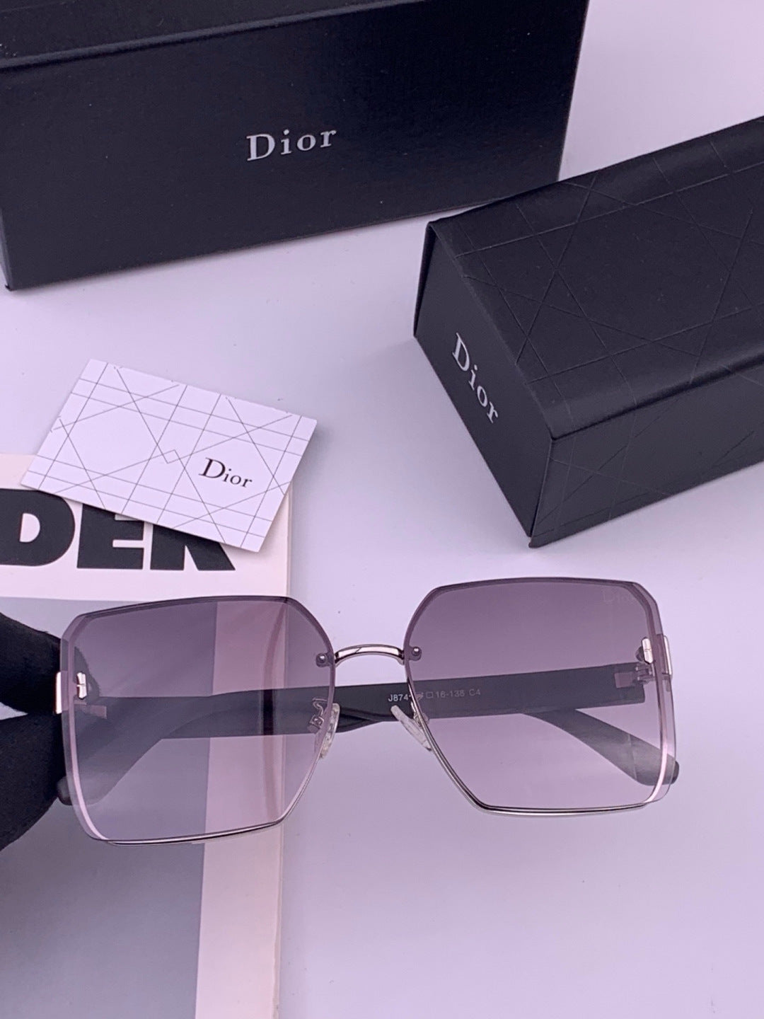 Dior CD0238 Polarized Square Brown Lens Sunglasses for Women
