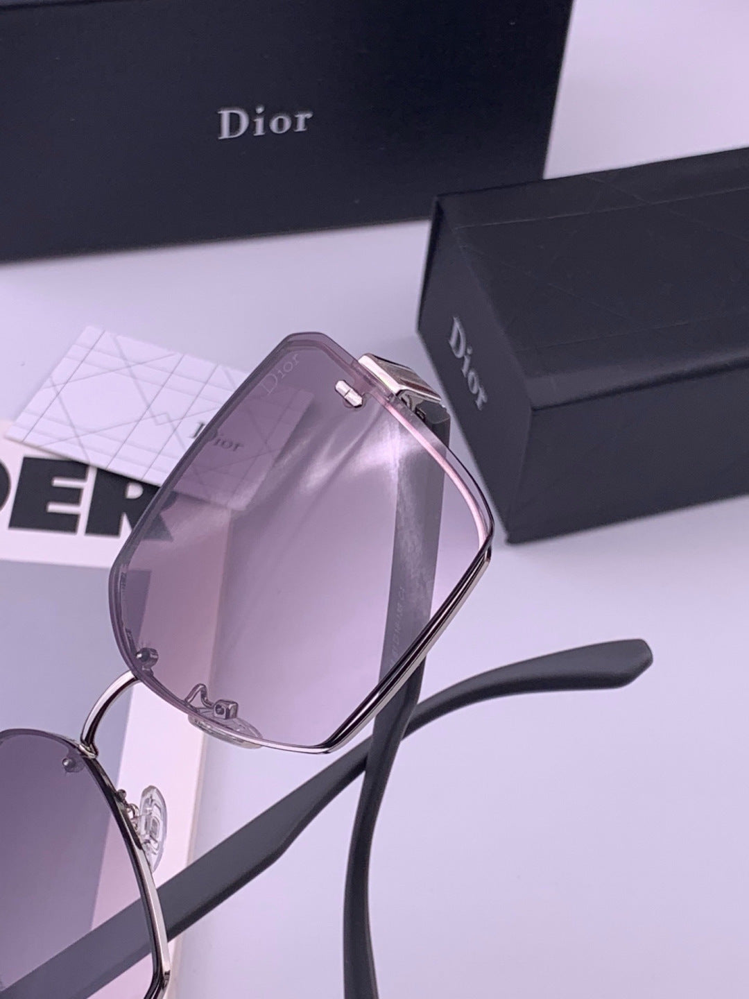 Dior CD0238 Polarized Square Brown Lens Sunglasses for Women - detail image 5