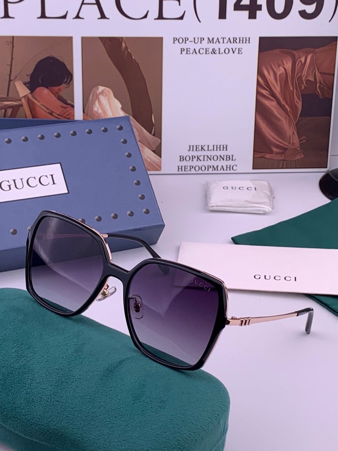 Gucci G6640 Polarized Round Red Lens Sunglasses for Women - 493326 - detail image 2