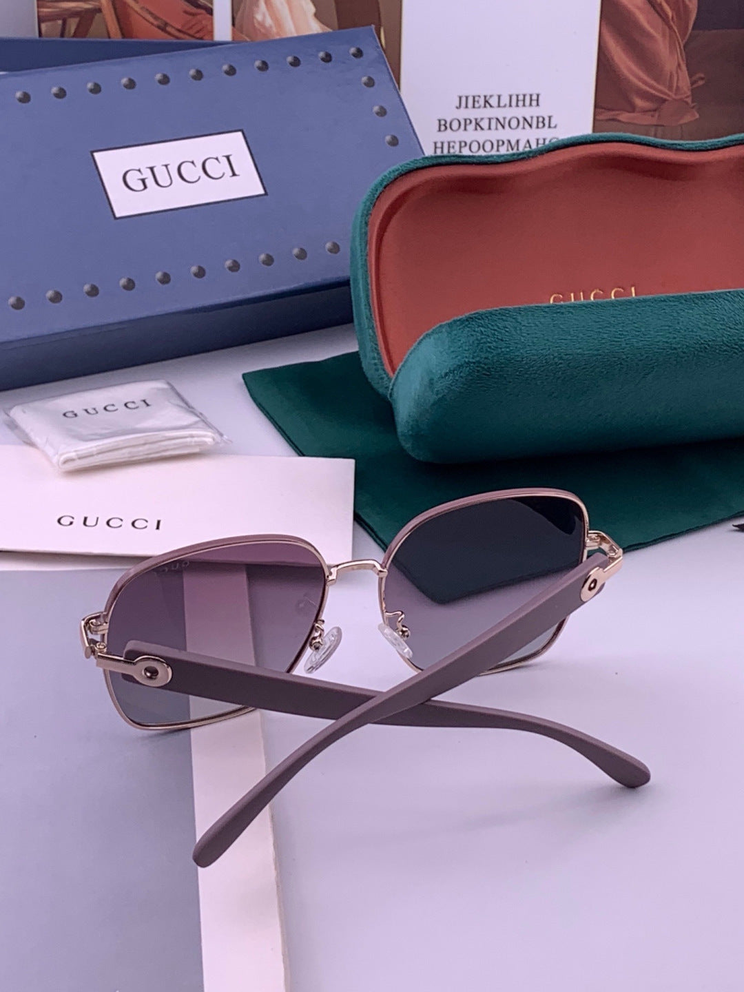 Gucci G9388 Round Gold Lens Sunglasses for Men & Women - detail image 5