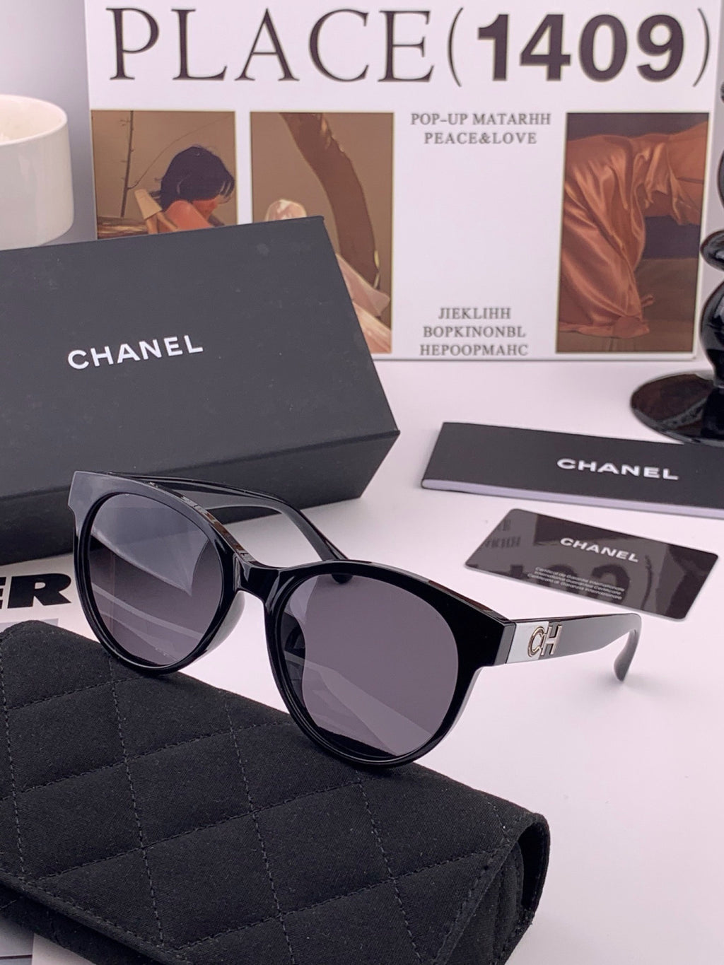Chanel CH1787 Polarized Round Pink Lens Sunglasses for Women - detail image 3