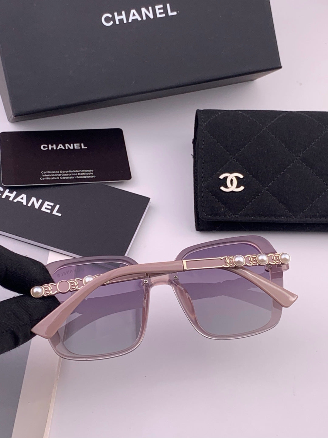 Chanel CH8788 Polarized Oversized Purple Lens Sunglasses for Men & Women - detail image 6