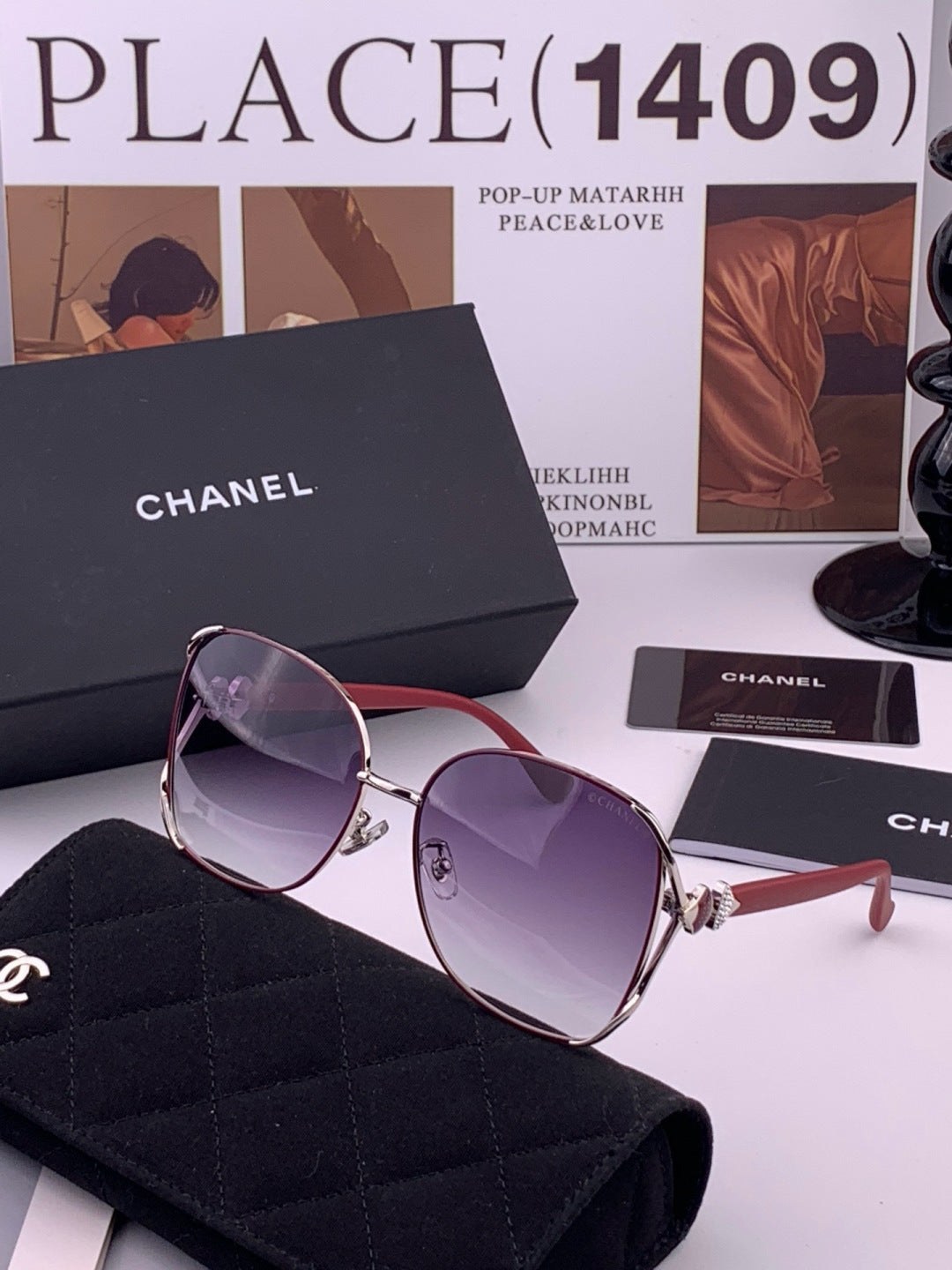 Chanel CH9914 Polarized Fashion Red Lens Sunglasses for Men & Women - detail image 2