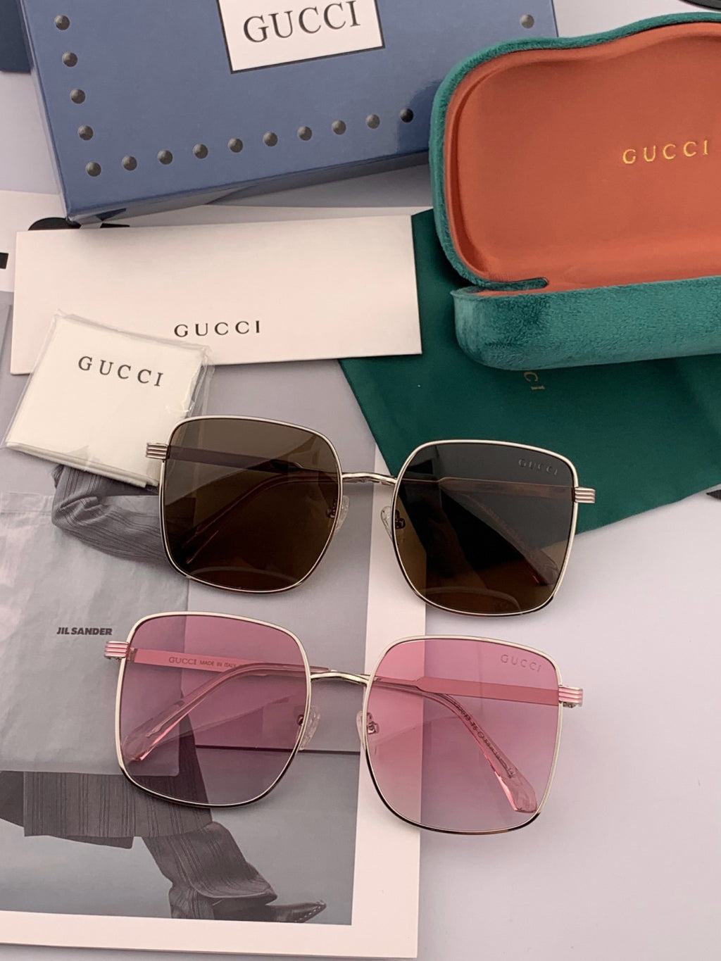 Gucci G2220 Polarized Square Black Lens Sunglasses for Men & Women - 493312 - detail image 7