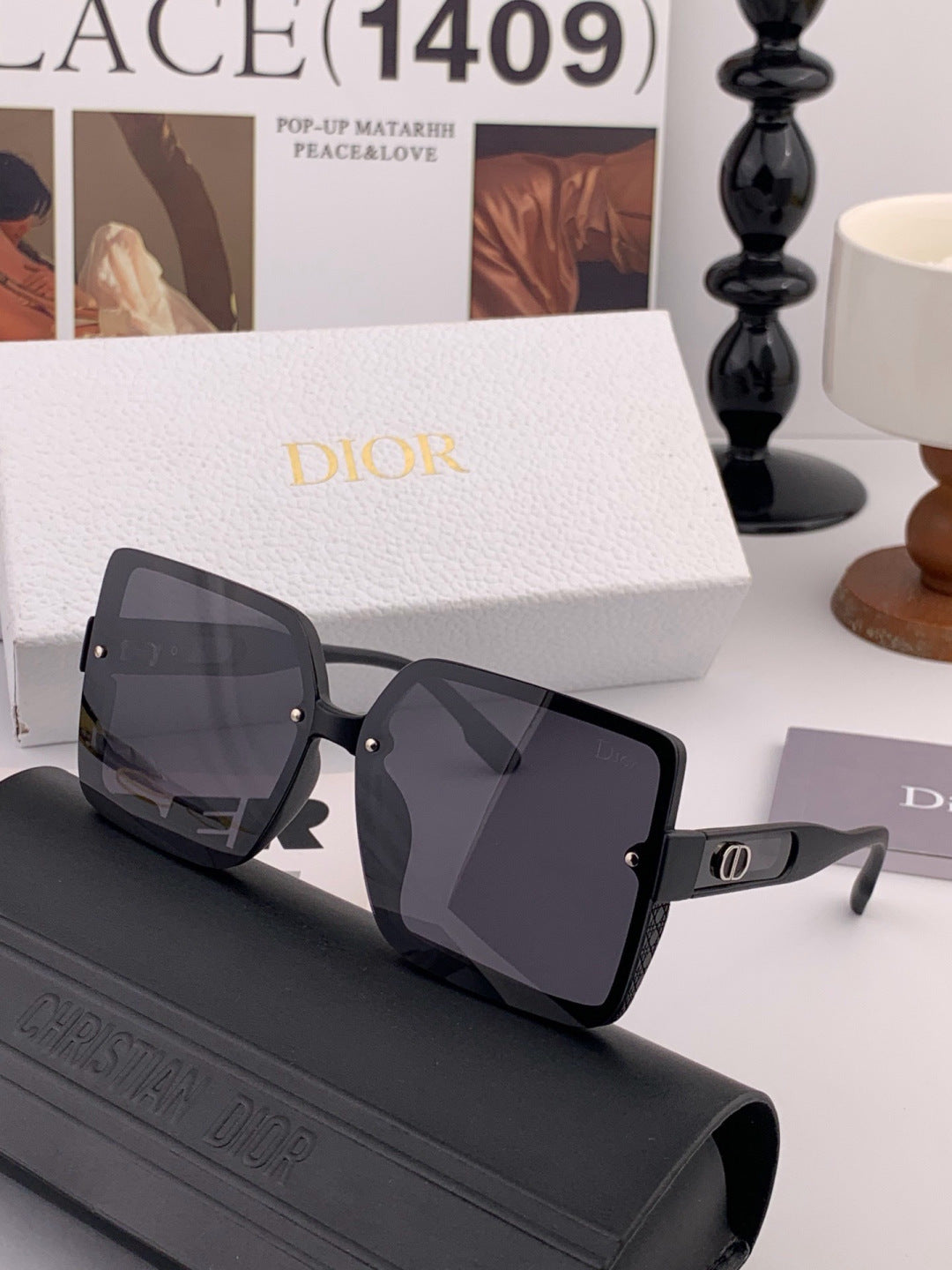 Dior CD2727 Polarized Square Red Lens Sunglasses for Women - detail image 4