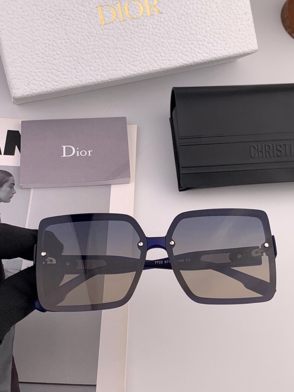 Dior CD2727 Polarized Square Red Lens Sunglasses for Women - detail image 2