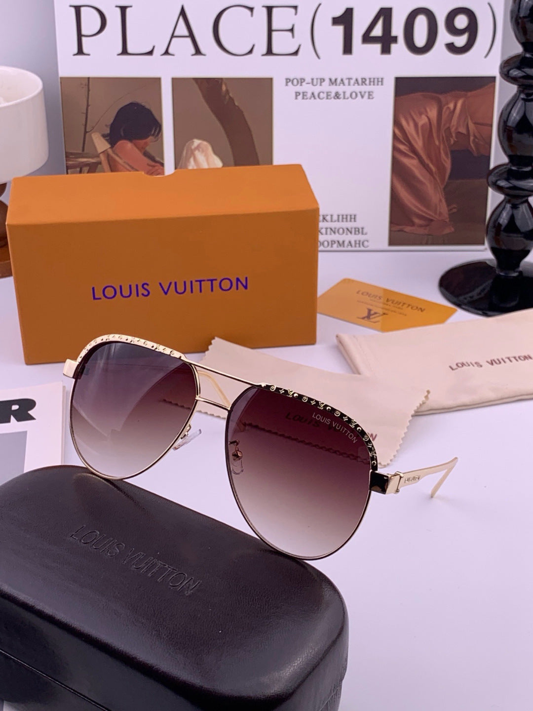 Louis Vuitton L01744 Aviator Black Lens Sunglasses for Men & Women - 486234 - detail image 3
