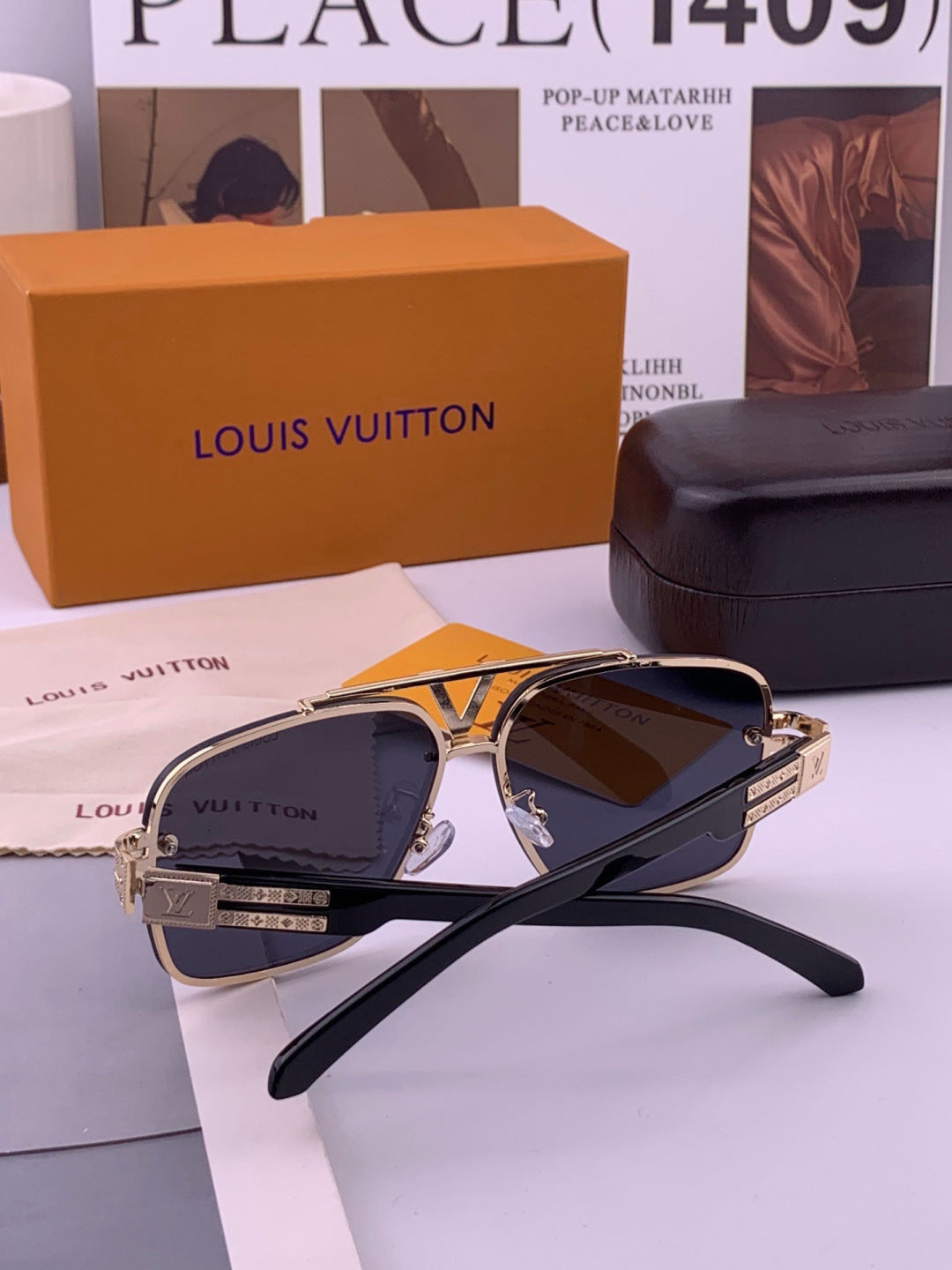 Louis Vuitton L91756 Aviator Black Lens Sunglasses for Men & Women - 486237 - detail image 7