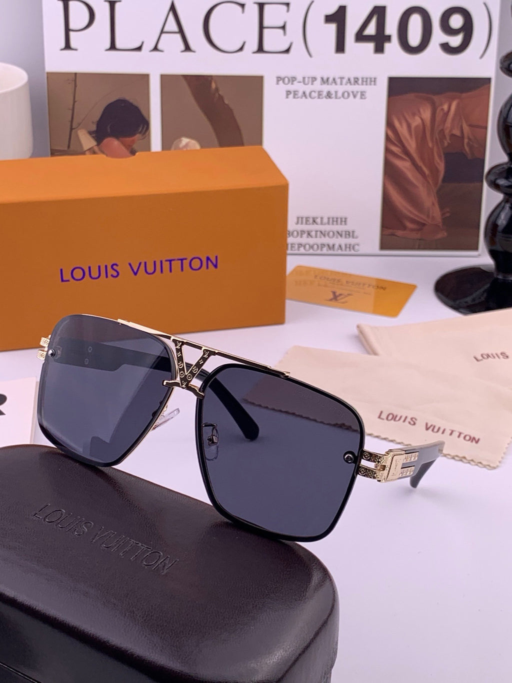 Louis Vuitton L91756 Aviator Black Lens Sunglasses for Men & Women - 486237 - detail image 6