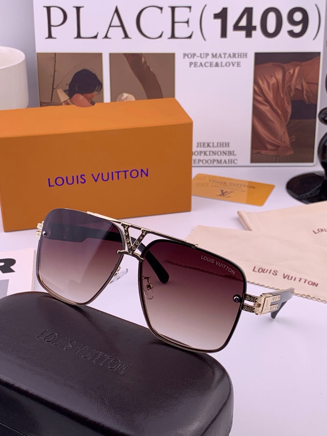 Louis Vuitton L91756 Aviator Black Lens Sunglasses for Men & Women - 486237 - detail image 5